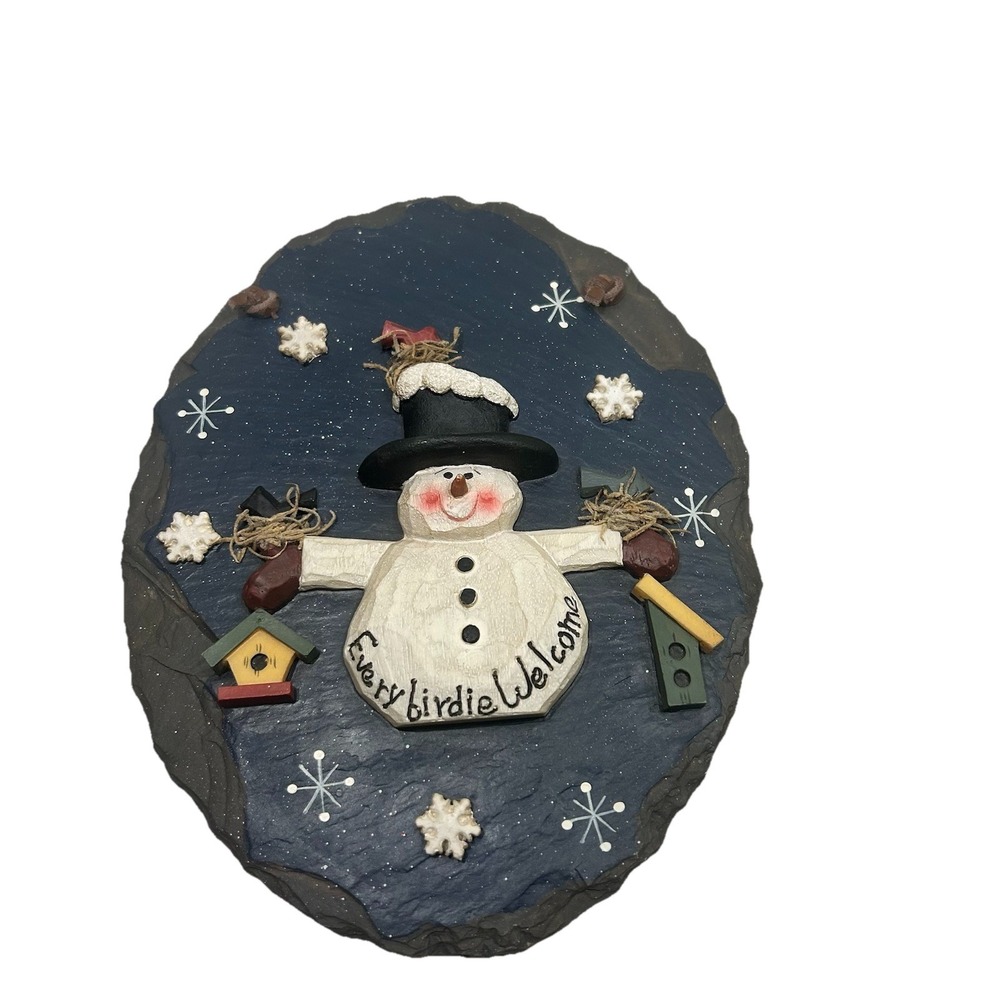 Crazy Mountain Henton Christmas Snowman Hanging Decor Figurine Plaque 8" H‎ 6" W